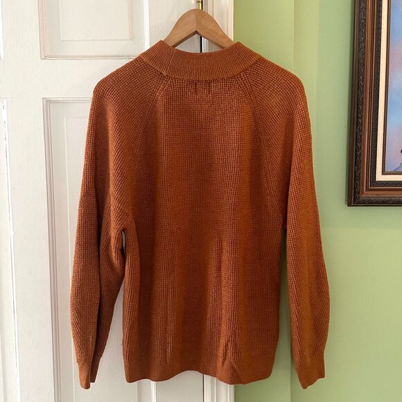 Gap Waffle-Stitch Mockneck Sweater in Ochre Core - Picture 3 of 6